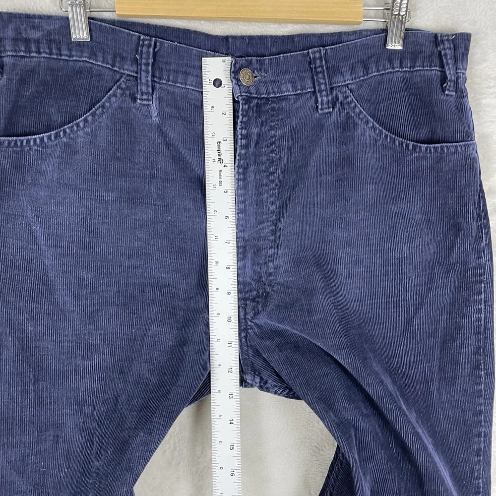 Vtg Levis 646 Bell Bottom Pants Mens 36x28 Corduroy Navy Blue 70s TALON *read*